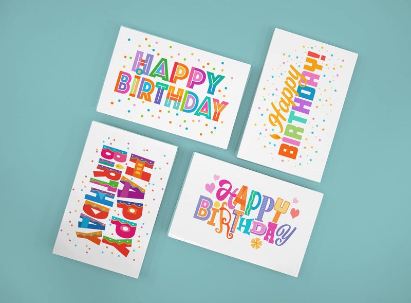 Stonehouse Collection Fun Happy Birthday Cards, Boxed of Assorted Birthday Postcards for Mom, Friends, Kids & Loved Ones For Their Special Day, Set of 40 Cute Post Cards, 10 Post cards Per Design - Image 5